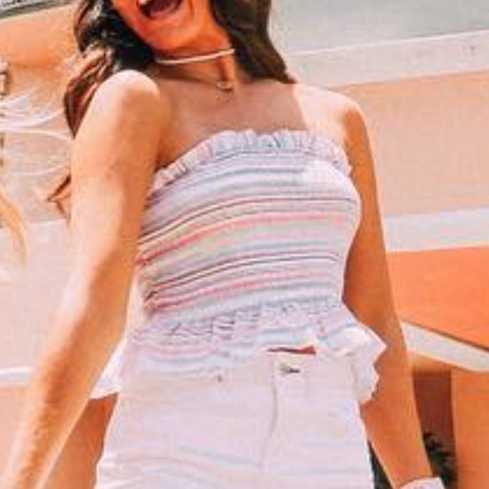 striped colorful crop top